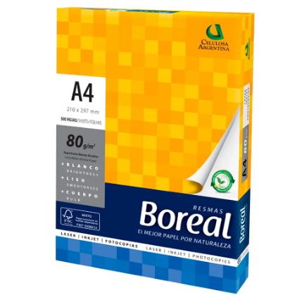 Resma A4 Boreal 80 gr.